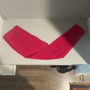 Loft hot pink corduroy super skinny jeans